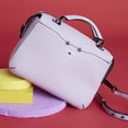 thumbnail image 5 of Ferwind Women's Uptown Satchel Kitty Face Eyes Snout Hardware Lilac, 5 of 6
