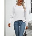 thumbnail image 3 of Zeagoo Womens Fall Sweaters Long Sleeve Tops Classic Crew Neck Pullover Sweaters Loose Dressy Blue Basic Tops, 3 of 6