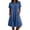 Blue, variant on Womens Casual Button Down Dress, Loose Flowy Short Sleeve Tunic Dress, Elegant Work Office Vacation Dress with Pockets, S-2XL