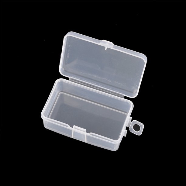 2pcs Rectangle Transparent Plastic Storage Box Small Parts Box