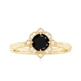 thumbnail image 5 of Rosec Jewels Vintage Style Black Spinel Engagement Ring - AAA Quality - Black Spinel Ring with Diamond Halo - with Jewelry Box, 14K Yellow Gold, US 9.00, 5 of 9