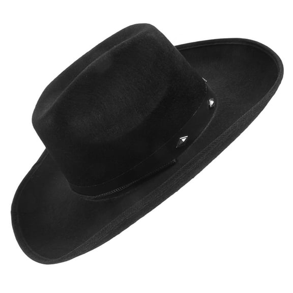 OATIPHO Fashionable Black Western Jazz Hat with Wide Brim for Outdoor and Party Use