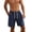 Dark Blue, variant on Mens Cotton Swim Shorts Casual Lounge Beach Shorts with Pockets, Elastic Drawstring Waist, Dark Blue, L-5XL Plus Size,Size XL