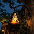 thumbnail image 5 of Cififendec Halloween Silhouette Hanging Lantern, 4.52"×3.34", Pumpkin Bat Pattern Night Lamp for Wooden Table Top Layout Styling Plan, 5 of 7