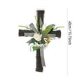thumbnail image 2 of LEWEEN Easter Cross Artificial Flower Wall Hanging Wreath, Front Door Easter Decorations, Spring Home Decor, Outdoor Indoor Party Supplies, Easter Gifts, Rustic Farmhouse Ornaments, 2 of 6