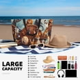 thumbnail image 5 of Zufioo Animal Filled Noahs Ark Print Large Capacity Beach Travel Bag, Zippered Pocket Foldable Hand-held Shoulder Beach Bag, 5 of 7