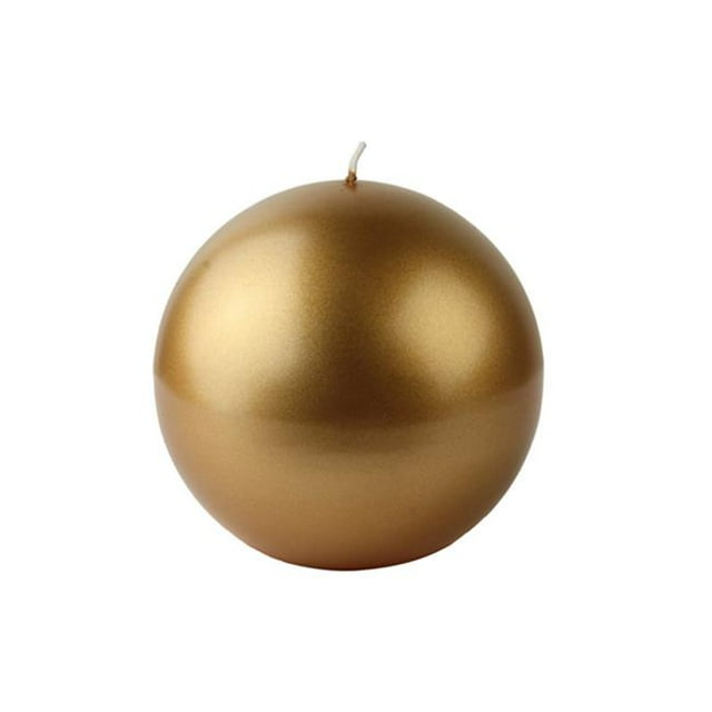 Jeco CBZ-414-6 4 in. Ball Candles, Metallic Gold - 12 Piece