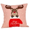 thumbnail image 2 of Fiudx Navidad Funda De Almohada Navideña De Lino De Papá Noel, Funda De Cojín Para Sofá Y Coche, Decoración Del Hogar, 2 of 5