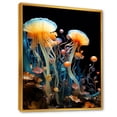 thumbnail image 2 of Designart "Drifting Yellow Jellyfish" Animals Framed Wall Art - Coastal Yellow Coastal Animal Entryway Framed Wall Art, 2 of 6