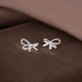 thumbnail image 5 of Solid 925 Sterling Silver Bow Stud Earrings for Women Teens Small Ribbon Stud Earrings Bowknot, 5 of 11