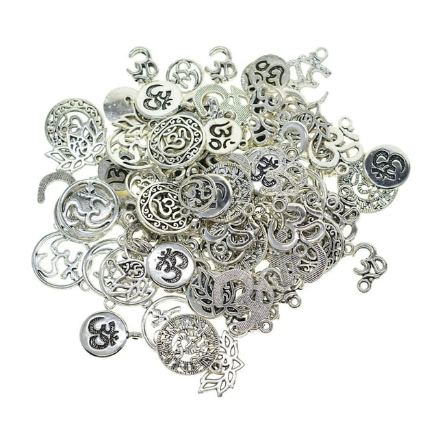 100 piezas de de aleación de plata, surtido de joyería, colgantes, de plata , collar, abalorio hecho , bricolaje,