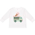 thumbnail image 3 of Inktastic Green Ice Cream Truck Girls Long Sleeve Toddler T-Shirt, 3 of 5