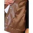 thumbnail image 5 of INSPIRE CHIC Women's Holographic Shiny Biker Button Down Metallic Jacket M Brown, 5 of 6