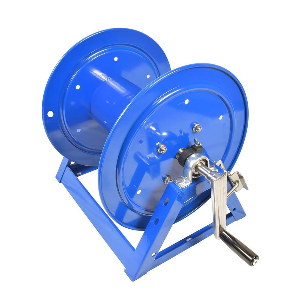Interstate Pneumatics PW7192 Pressure Washer Manual Hose Reel Blue Powder Coated Steel - For 200ft X 3/8 Inch Hose (Hose Not Included)