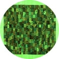 thumbnail image 1 of Ahgly Company Indoor Round Abstract Green Contemporary Area Rugs, 3' Round, 1 of 1
