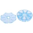 thumbnail image 5 of 1 paquete de caja de almacenamiento redonda de 8 compartimentos, fácil de transportar, para guardar aretes, anillos, cuentas, diamantes de imitación, pastillas y más (azul). Afortunado Sencillez, 5 of 5