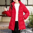 thumbnail image 5 of Womens Winter Long Coat Thickened Parka Down Quilted Puffer Windproof Mid Length Jacket Outwear with Pockets, 5 of 7