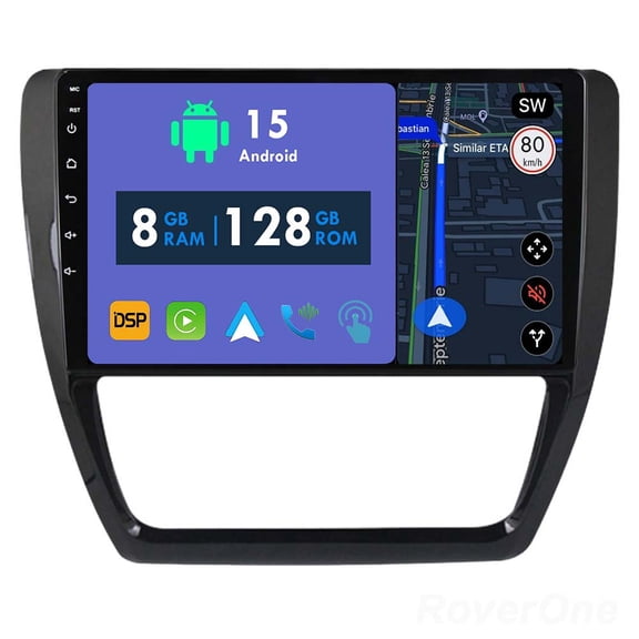 RoverOne 8GB 128GB Car Radio Bluetooth CarPlay GPS Navigation Stereo for Volkswagen Jetta 6 2011-2018