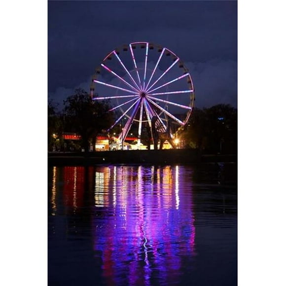 Danita Delimont PDDAU01DWA3708 Australia Melbourne Amusement Park Ferris Wheel Poster Print by David Wall, 17 x 26