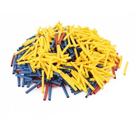 Shrink Wrap Kits - Unique Bargains 750Pcs 3mm 2:1 Heat Shrink Tube Sleeving Wrap Wire Kit Red Yellow Blue