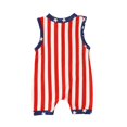 thumbnail image 3 of GYRATEDREAM Newborn Infant Girls 4Th of July Romper Baby Cotton Sleeveless Independence Day Print Bodysuit American Flag Jumpsuit Clothes for 0-12 Months, 3 of 5