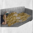 thumbnail image 6 of Victorian Soft Flannel Fleece Throw Blanket, Floral Vintage Motif on Monochrome Hand Paint Look Damask, Cozy Plush for Indoor and Outdoor Use, 50" x 70", Dark Yellow Champagne, by Ambesonne, 6 of 6