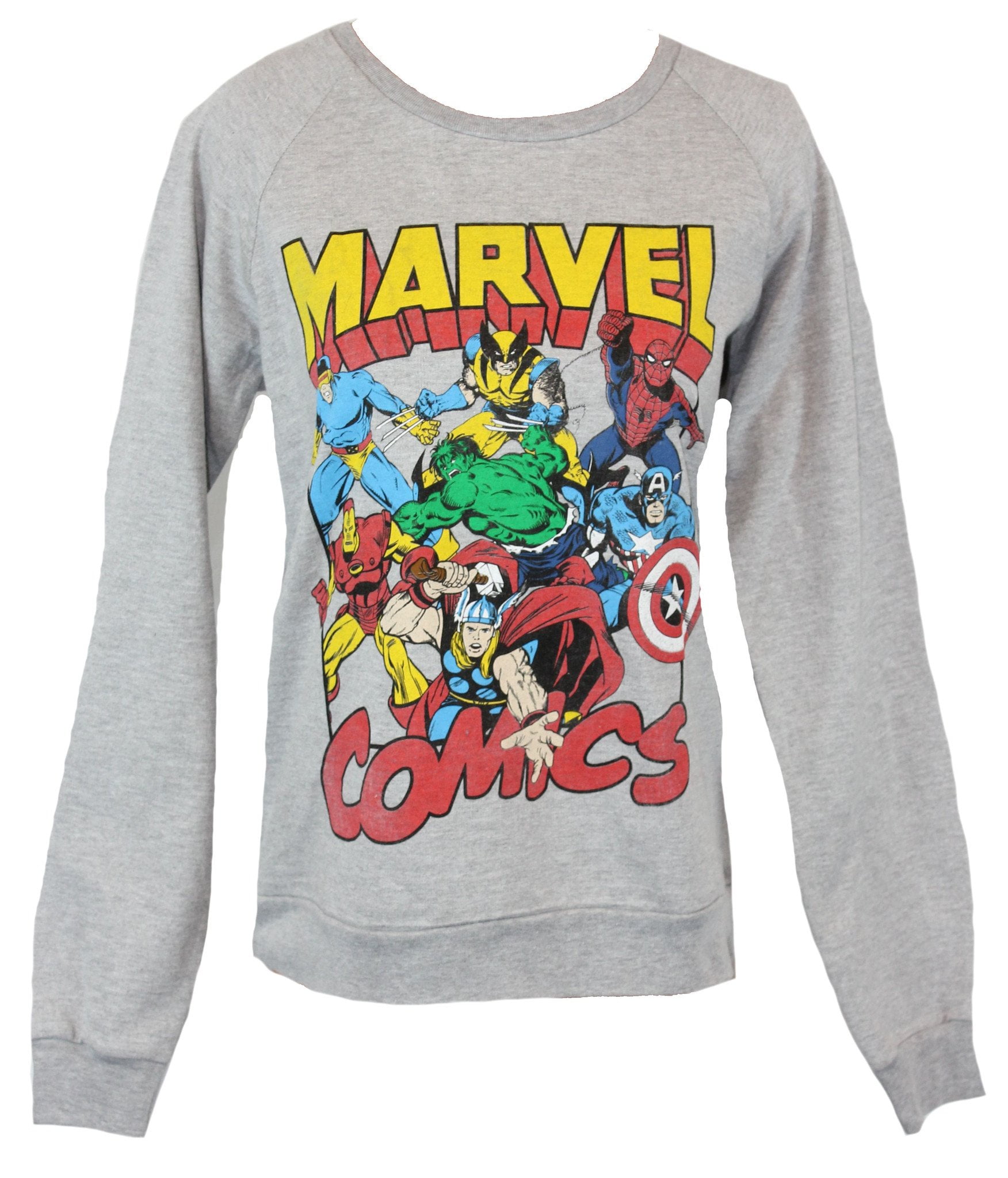 Marvel Juniors Classic Hero Collage Cowl Neck Sweatshirt 