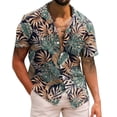 thumbnail image 1 of Camisa De Botones Para Hombre Hombres Casual Manga corta Primavera Verano Turndown Neck 3D Impreso Camisas Moda Top Blusa Camisas (Green, S), 1 of 4