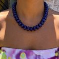 thumbnail image 4 of NICKSUN Vibrant Dopamine Color Resin Beaded Choker Necklace, Smooth Flat Round Disc Collarbone Statement Necklace, Minimalist Summer Vacation Stackable Jewelry, 4 of 7