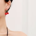 thumbnail image 2 of Pendientes de fruta ligeros y creativos hechos a mano, chapados en oro de 18 quilates, pendientes colgantes con borlas de cereza dulces y encantadoras para mujeres y niñas JM, 2 of 6