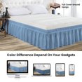 thumbnail image 5 of CCNY 24" Inch Drop Wrap Around Bed Skirt Alberta King Size 100% Microfiber Made Mediterranean Blue Color, 5 of 6