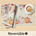 thumbnail image 3 of Fall Placemats Set of 4 Pumpkin Cloth Place mats Farmhouse Dining Table Place mats, Machine Washable Table Mats for Kitchen,Yellow, 3 of 6