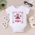 thumbnail image 2 of CAICJ98 Baby Boy Romper 4th of July Outfits USA Flag One-piece Jumpsuit Shorts Infant Newborn Independence Day Clothes (Wine,3-6 Months), 2 of 4