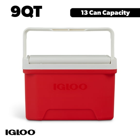 Igloo Small Cooler, 9 Quart Laguna Ice Chest, 13 Can Capacity, Red