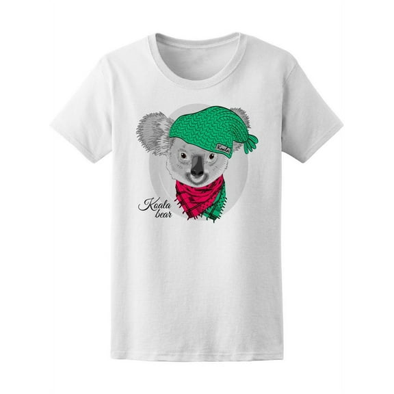 Koala With Green Hat And Scarf Tee Women's -Image by Shutterstock