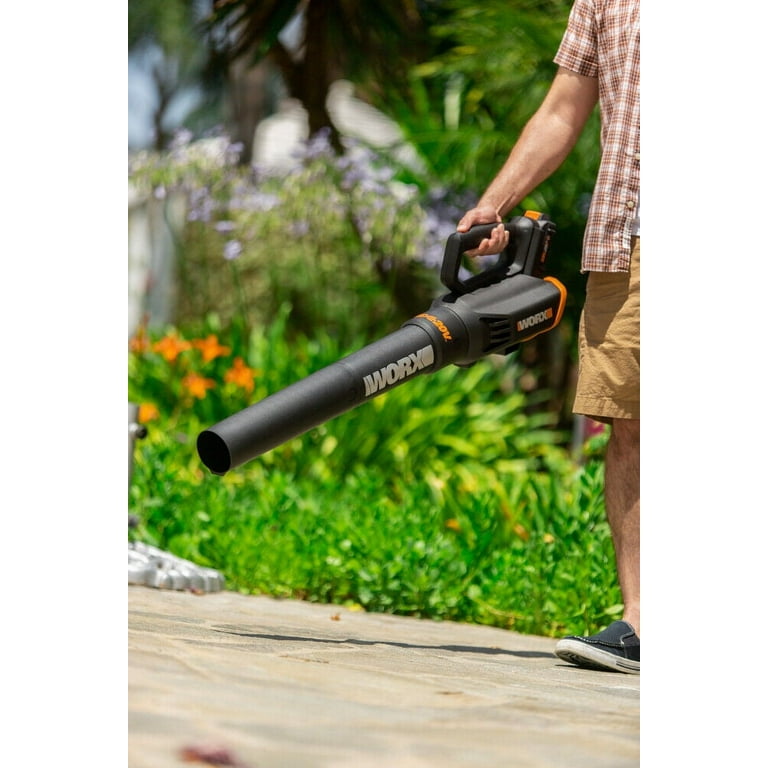 WORX POWER SHARE 20-volt Max 360-CFM 75-MPH Battery Handheld Leaf Blower 2  Ah (Battery and Charger Included) in the Leaf Blowers department at
