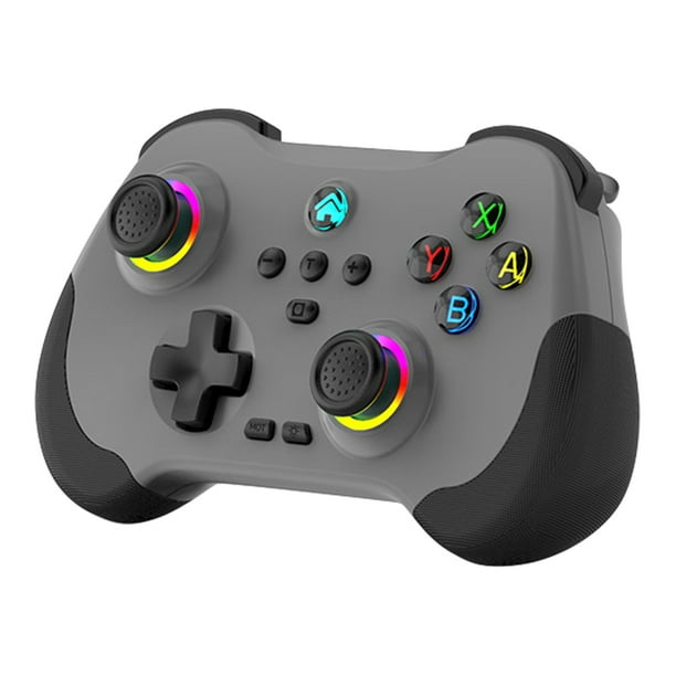 DQrwqpou Controlador Inalámbrico RGB Gamepad Compatible Con para Interruptor PS4 (gris)