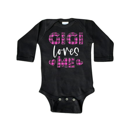

Inktastic My Gigi Loves Me Hearts in Pink Plaid Gift Baby Boy or Baby Girl Long Sleeve Bodysuit