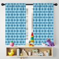 thumbnail image 5 of Blackout Kids Curtains,Blue White Checkerboard Checkered Pattern Childrens Insulated Curtains Set Of 2,Bedroom Essentials,Toddler Room Decor 42"x54", 5 of 5