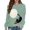 Light Green, variant on Flower Graphic Sweatshirt for Women Minimalistic Floral Printed Crewneck Pullovers Color Navy Size XXL