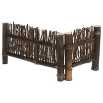 WHAMVOX Fence Decoration for Home and Garden Dark Brown Mini Picket Fence 24CM