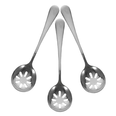 Masteelf 3-Piece Stainless Steel Slotted Serving Spoons Set Perforated Dining Hall Utensils for Serving and Food Preparation