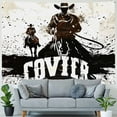 thumbnail image 4 of Nawypu Western Cowboy Tapestry Riding Horse Animals Hats Boots Print Tapestries for Bedroom,Black White Stars Art Graffiti Wall Hangings Art Style Home Decorative Gift for Living Room, 4 of 6