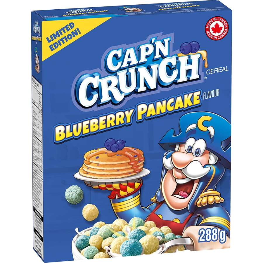 Cap’n Crunch Blueberry Pancake Flavour Cereal, 288 g.
