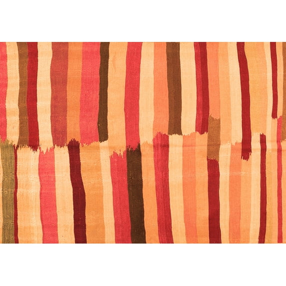 Ahgly Company Indoor Rectangle Oriental Orange Traditional Area Rugs, 2' x 5'