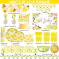 thumbnail image 2 of Lemon Baby Shower Decorations, Lemon Themed Party Supplies with Balloon Garland Kit/Foil Balloons/Tableware – 225pcs Pink/White/Yellow Decor (Home Decor, Kitchen, & Other), 2 of 7