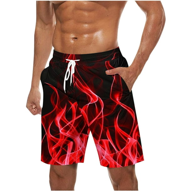 Pantalones Cortos Casuales para Hombre Imprimir con Bolsillos Pantalones de Playa de Cintura Elástica, Pantalones Cortos de Cintura Elástica para Hombre