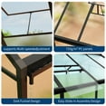 thumbnail image 3 of 6×6FT Greenhouse, Walk in Greenhouses for Outdoors and Seasons Garden Planting, GreenHouses with Quick Setup Structure and Roof Vent, Polycarbonate Greenhouse with Enhanced Aluminum Frame, Black, 3 of 6