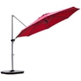 thumbnail image 3 of Patiojoy Parasol Déporté d'Extérieur 11 Pieds pour Patio avec Base Rouge, 3 of 3