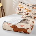 thumbnail image 4 of Manfei Cartoon Pug Bed Spread Queen, Dalmatian Dog Paw Queen Coverlet Set, Cream, 3-Piece, 1 Quilt and 2 Pillowcases, 4 of 7